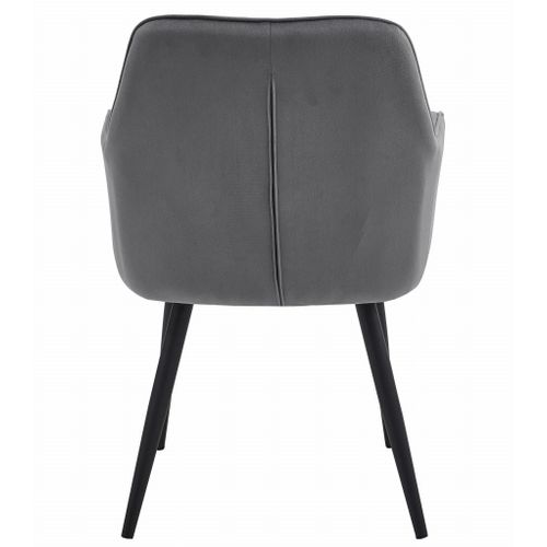 Chaise Jork - Velours Gris Foncé/pieds Noirs X 1 60x50x50