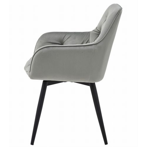 Chaise - Velours Gris Argenté/pieds Noirs X 1 60x50x50