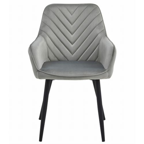 Chaise Nana - Velours Gris Argenté/pieds Noirs X 1 60x50x50