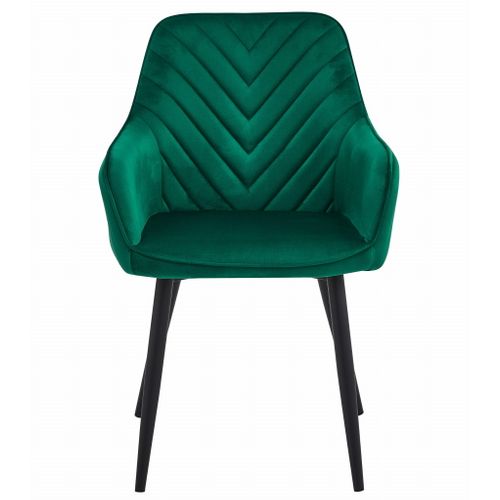 Chaise Nana - Velours Vert Foncé / Pieds Noirs X 1 60x50x50