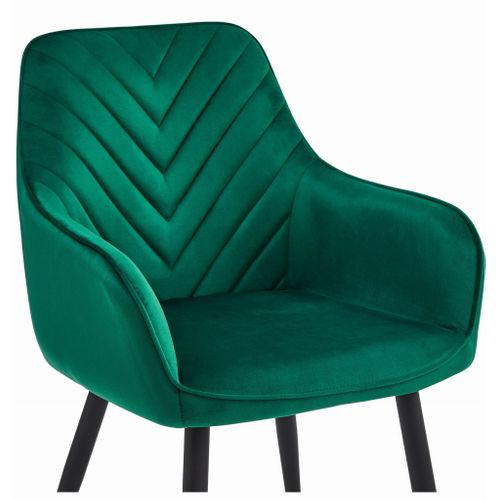 Chaise Nana - Velours Vert Foncé / Pieds Noirs X 1 60x50x50