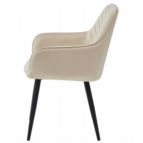 Chaise Nana - Velours Beige/pieds Noirs X 1 60x50x50