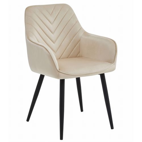 Chaise Nana - Velours Beige/pieds Noirs X 1 60x50x50