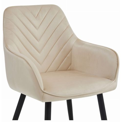 Chaise Nana - Velours Beige/pieds Noirs X 1 60x50x50