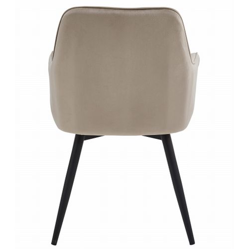 Chaise - Velours Beige Foncé / Pieds Noirs X 1 60x50x50