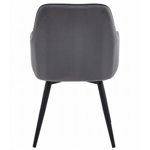 Chaise - Velours Gris Foncé / Pieds Noirs X 1 60x50x50