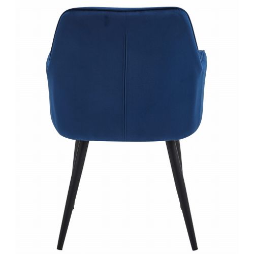 Chaise Jork - Velours Bleu Marine/pieds Noirs X 2 66x51x58