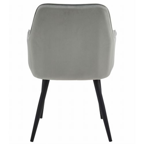 Chaise Nana - Velours Gris Argenté/pieds Noirs X 2 66x51x58