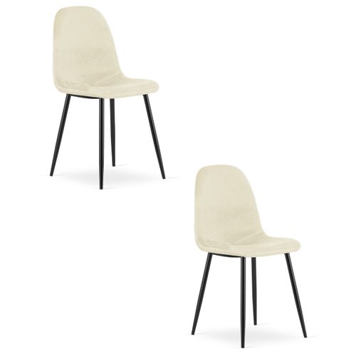 Chaise Como - Velours Beige X 2 60x50x50