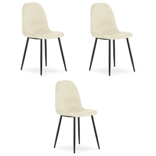 Chaise Como - Velours Beige X 3 61x45x65