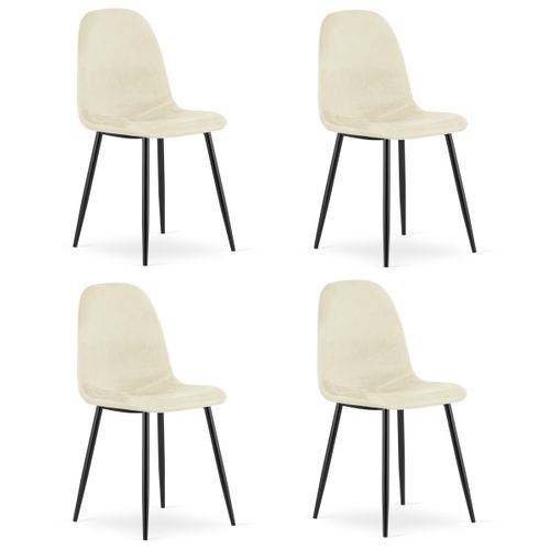 Chaise Como - Velours Beige X 4 61x46x65