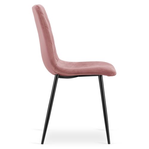 Chaise Turin - Velours Rose / Pieds Noirs X 1 60x50x50