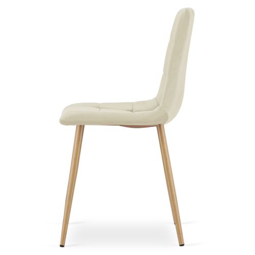 Chaise Kara - Velours Beige Clair / Pieds Couleur Bois X 1 60x50x50