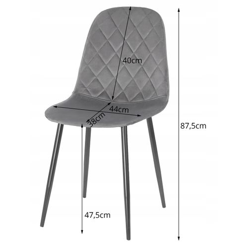 Chaise Asti - Velours Beige X 2 60x50x50