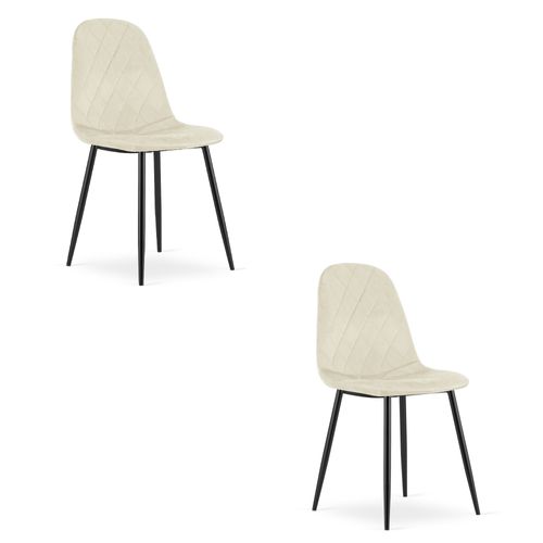 Chaise Asti - Velours Beige X 2 60x50x50