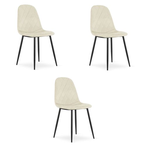 Chaise Asti - Velours Beige X 3 87x57x58