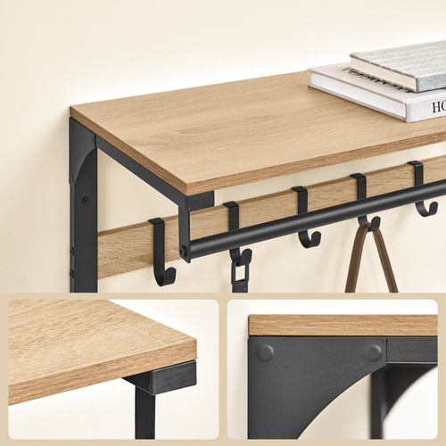 Étagère Murale Avec Crochets - Sonoma - 70x7x34