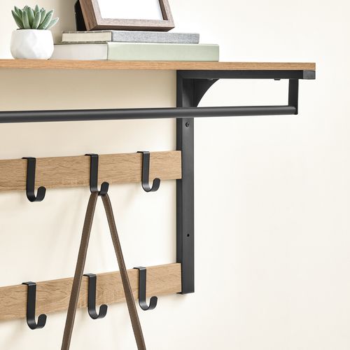 Étagère Murale Avec Crochets - Sonoma - 70x7x34