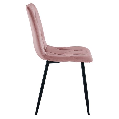 Chaise Libra - Velours Rose / Pieds Noirs X 1 61x41x52