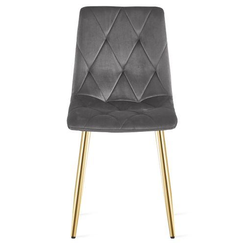 Chaise Libra - Velours Gris Foncé / Pieds Couleur Dorée X 1 61x41x52