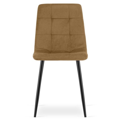 Chaise Kara - Velours Brun / Pieds Noirs X 1 61x41x52