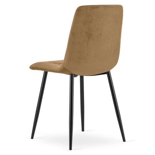 Chaise Kara - Velours Brun / Pieds Noirs X 1 61x41x52