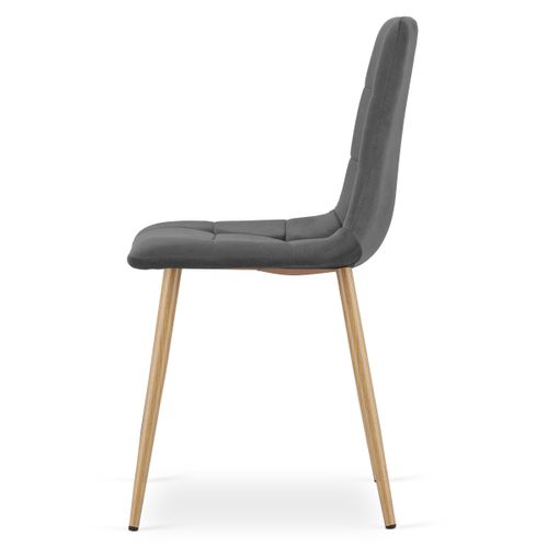 Chaise Kara - Velours Gris Foncé / Pieds Couleur Bois X 1 61x41x52