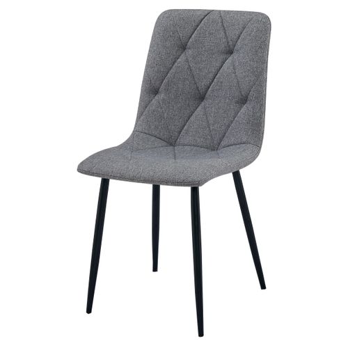 Chaise Libra - Tissu Gris Foncé / Pieds Noirs X 2 61x52x51