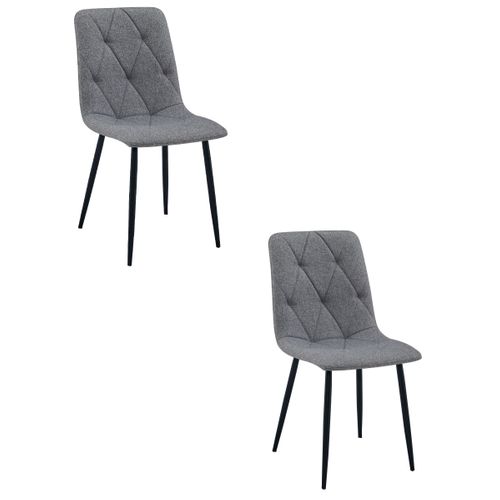 Chaise Libra - Tissu Gris Foncé / Pieds Noirs X 2 61x52x51