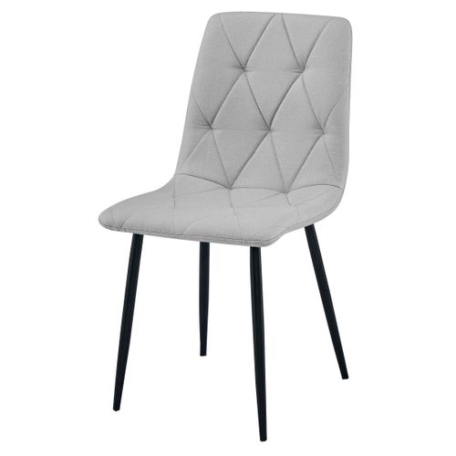 Chaise Libra - Tissu Gris Clair/pieds Noirs X 2 61x52x51