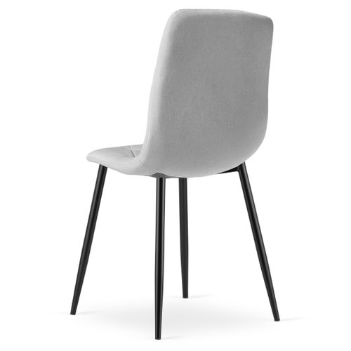 Chaise Libra - Tissu Gris Clair/pieds Noirs X 2 61x52x51