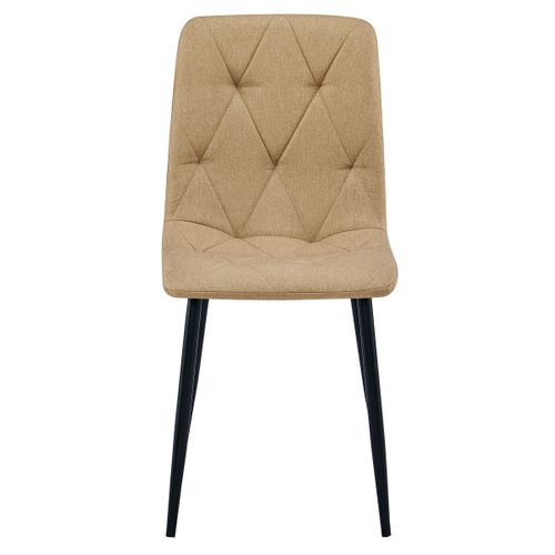 Chaise Libra - Tissu Brun / Pieds Noirs X 2 61x52x51