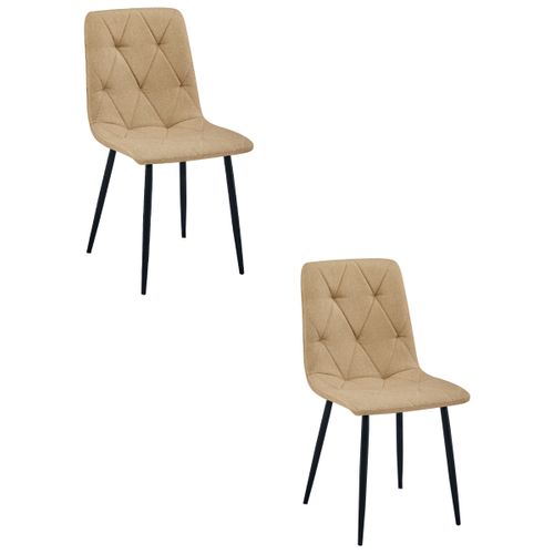 Chaise Libra - Tissu Brun / Pieds Noirs X 2 61x52x51