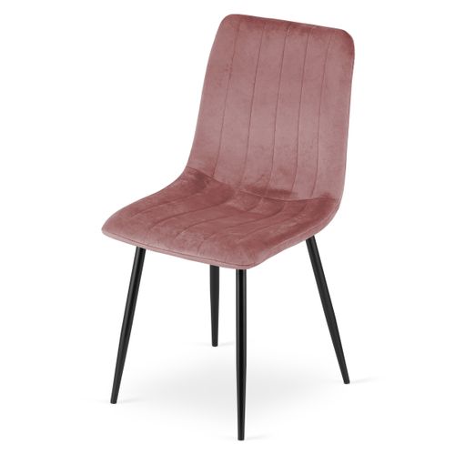 Chaise Lava - Velours Rose/pieds Noirs X 3 85x58x57
