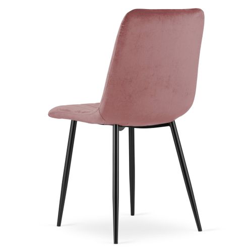 Chaise Lava - Velours Rose/pieds Noirs X 3 85x58x57