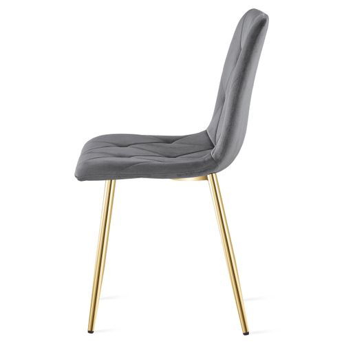 Chaise Libra - Velours Gris Foncé / Pieds Couleur Dorée X 3 60x56x58