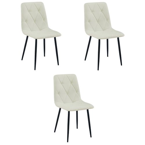 Chaise Libra - Beige Tissu/pieds Noirs X 3 60x56x58