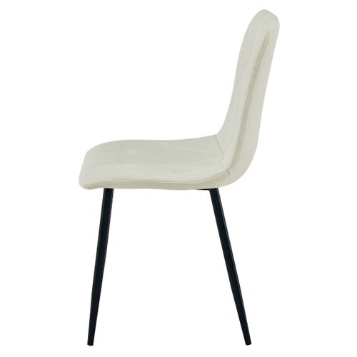 Chaise Libra - Beige Tissu/pieds Noirs X 3 60x56x58