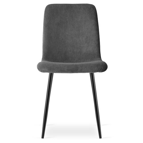 Chaise Rift - Velours Côtelé Gris / Pieds Noirs X 3 60x56x58