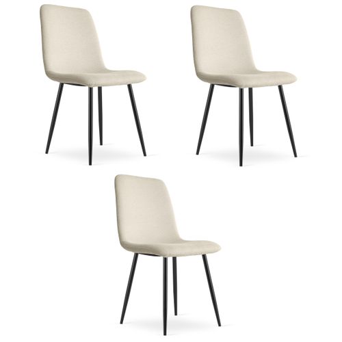 Chaise Rift - Beige / Pieds Noirs X 3 60x56x58