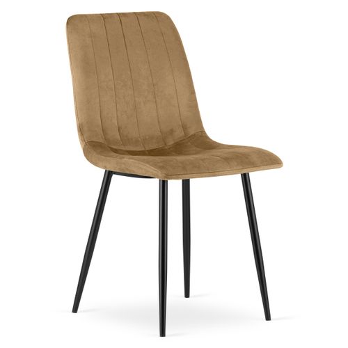 Chaise Lava - Velours Brun / Pieds Noirs X 4 85x58x57