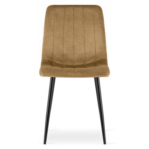 Chaise Lava - Velours Brun / Pieds Noirs X 4 85x58x57