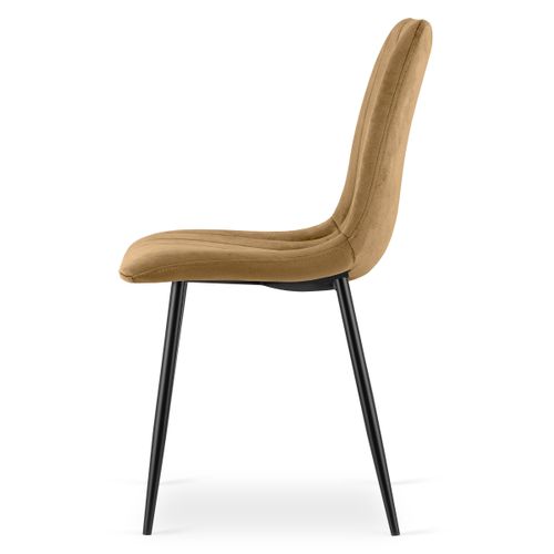 Chaise Lava - Velours Brun / Pieds Noirs X 4 85x58x57