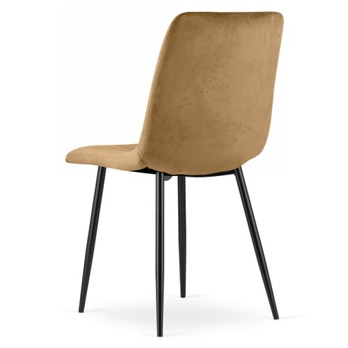 Chaise Lava - Velours Brun / Pieds Noirs X 4 85x58x57