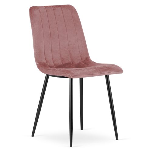 Chaise Lava - Velours Rose/pieds Noirs X 4 85x58x57