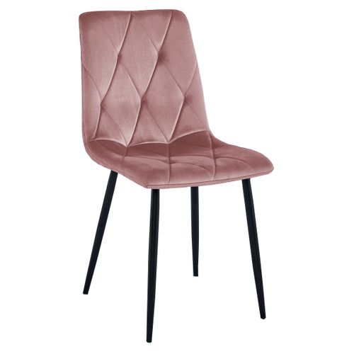 Chaise Libra - Velours Rose / Pieds Noirs X 4 68x59x58