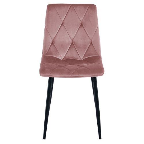 Chaise Libra - Velours Rose / Pieds Noirs X 4 68x59x58