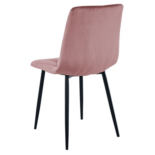 Chaise Libra - Velours Rose / Pieds Noirs X 4 68x59x58