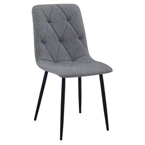 Chaise Libra - Tissu Gris Foncé / Pieds Noirs X 4 68x59x58