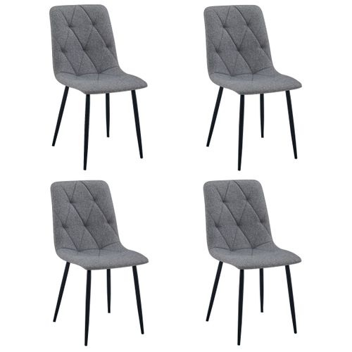 Chaise Libra - Tissu Gris Foncé / Pieds Noirs X 4 68x59x58